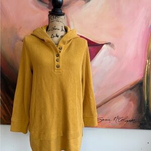 J. Jill Women's Mustard Hooded Top Size Large